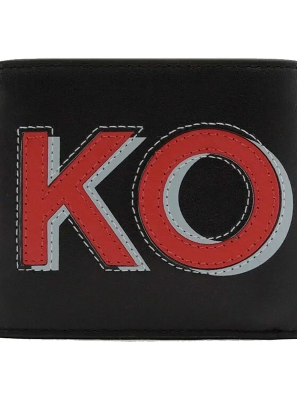 S Michael Kors Cooper Billfold Black Leather Red Logo 36H9LCOF1L NWT $148